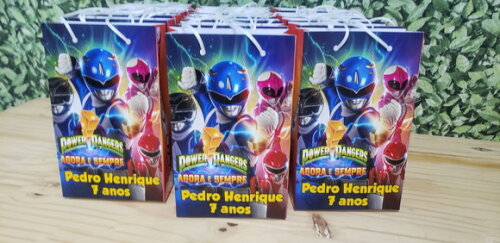 Powers Rangers Sacola Personalizada Tam Médio 24x17x8 cm