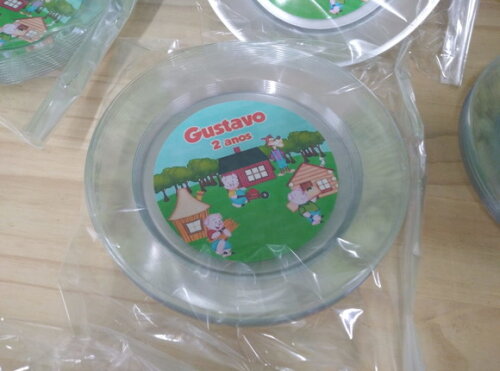 Prato Decorado 3 Porquinhos Personalizados Pronta Entrega