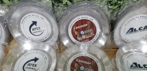 Pratos Refeição 21 cm Acrílico Logo de Empresa Prontaentrega