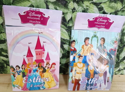 Princesas e Principes Caderninho com Giz de Cera p/ Colorir