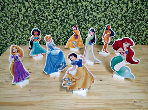 Princesas Enfeite de Mesa Tipo Display 8 Peças