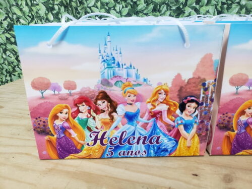 Princesas Sacola Personalizada Horizontal Pronta Entrega