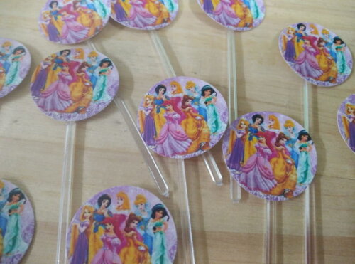 Princesas Topper para Docinhos 36 Unid Pronta Entrega