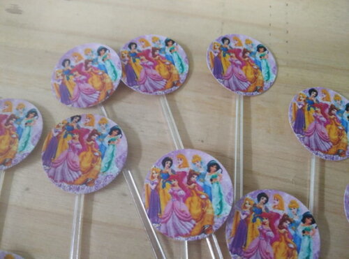 Princesas Topper para Docinhos 36 Unid Pronta Entrega