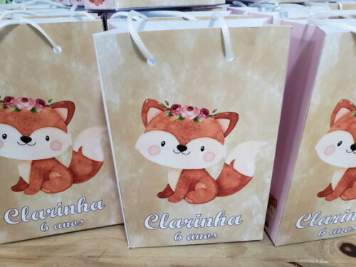 Raposinha Sacola Personalizada Pronta Entrega