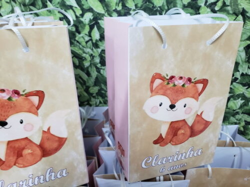 Raposinha Sacola Personalizada Pronta Entrega