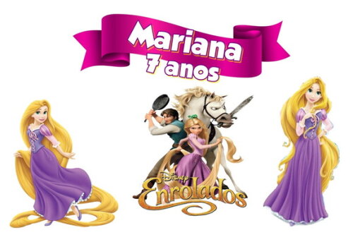 Rapunzel Enrolados Topo e Bolo Personalizado Pronta Entrega