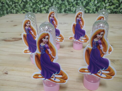 Rapunzel Tubetes com Apliques Personalizado Pronta Entrega