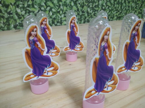 Rapunzel Tubetes com Apliques Personalizado Pronta Entrega