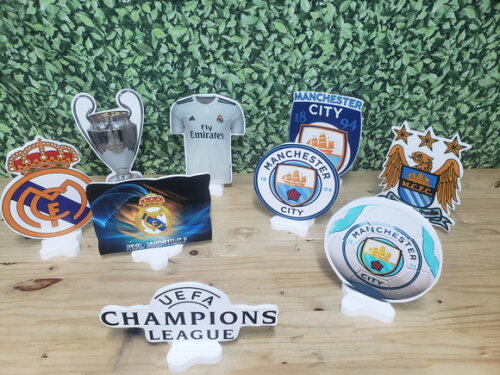 Real Madrid e Manchester City Kit Displays de Mesa 9 Peças