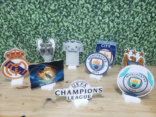 Real Madrid e Manchester City Kit Displays de Mesa 9 Peças