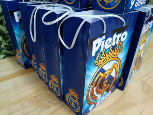 Real Madrid Sacola Personalizada Tam 24x17x8 cm Pronta Entrg