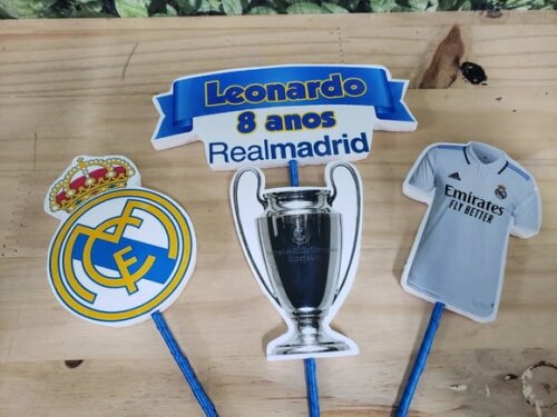 Real Madrid Topo de Bolo Personalizado Pronta Entrega