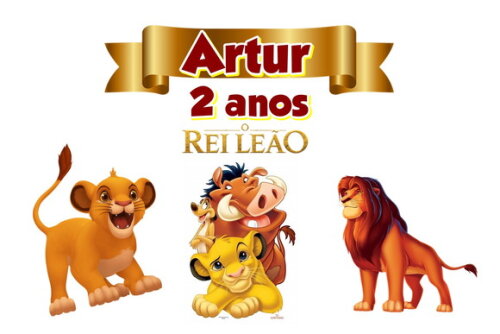 Rei Leão Topo de Bolo Personalizado Pronta Entrega