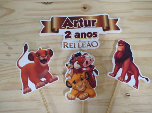 Rei Leão Topo de Bolo Personalizado Pronta Entrega