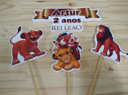 Rei Leão Topo de Bolo Personalizado Pronta Entrega