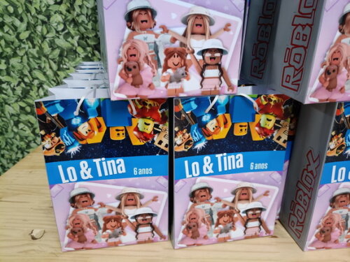 Roblox Gemeos Sacola Personalizada T 24x17x8 Pronta Entrega