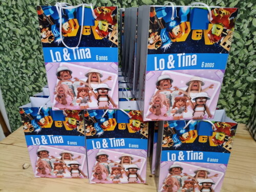 Roblox Gemeos Sacola Personalizada T 24x17x8 Pronta Entrega
