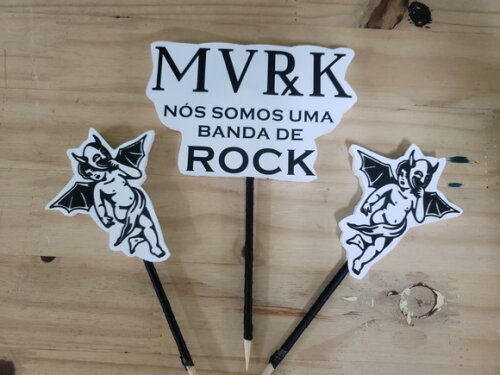 Rock Topo de Bolo Personalizado Pronta Entrega