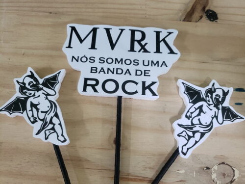 Rock Topo de Bolo Personalizado Pronta Entrega
