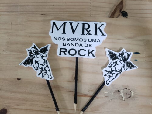 Rock Topo de Bolo Personalizado Pronta Entrega