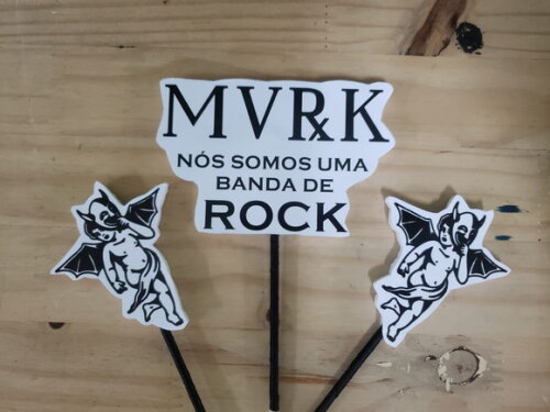 Rock Topo de Bolo Personalizado Pronta Entrega