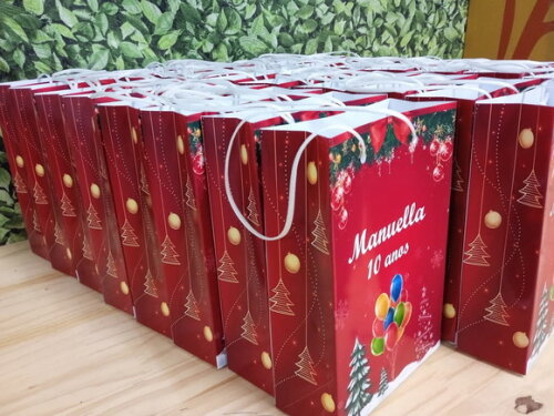 Sacola Natal Personalizada Pronta Entrega