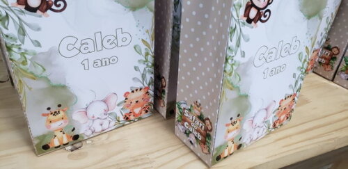 Sacola Personalizada Safari Aquarela Tam Médio