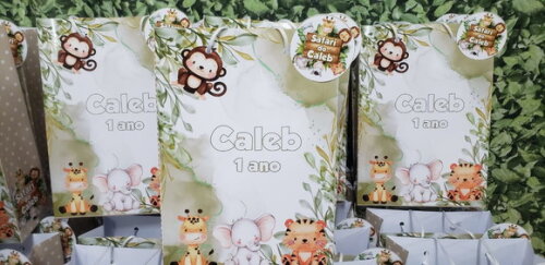 Sacola Personalizada Safari Aquarela Tam Médio