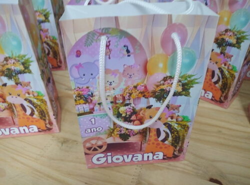 Safári Menina Sacola Personalizada Pronta Entrega