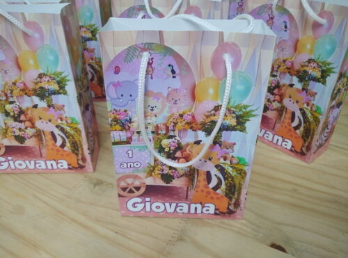 Safári Menina Sacola Personalizada Pronta Entrega