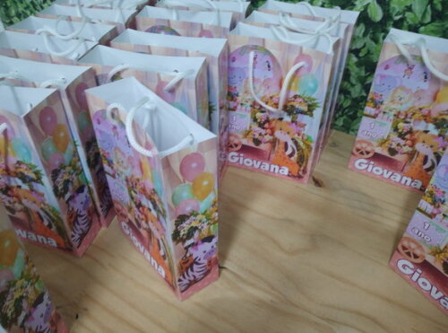 Safári Menina Sacola Personalizada Pronta Entrega