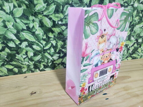 Safari Rosa Sacola Personalizada Pronta Entrega