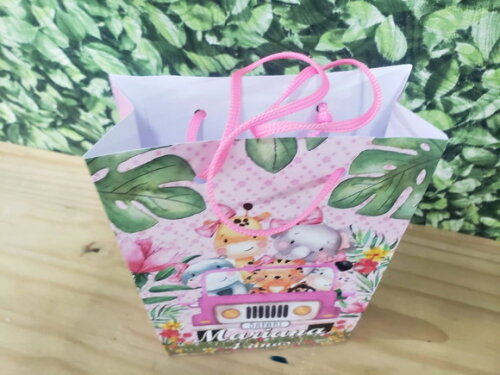Safari Rosa Sacola Personalizada Pronta Entrega