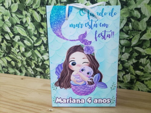 Sereia Baby Sacola Personalizado Pronta Entrega