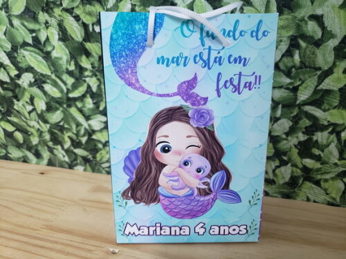 Sereia Baby Sacola Personalizado Pronta Entrega