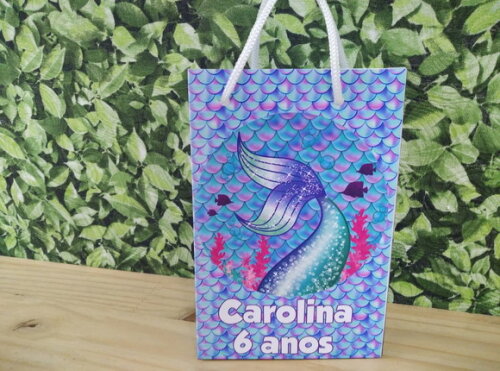 Sereia Sacola Personalizada Pronta Entrega
