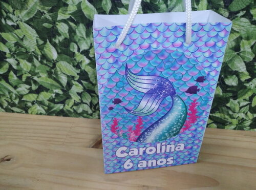 Sereia Sacola Personalizada Pronta Entrega