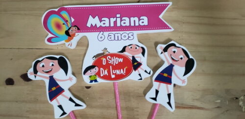 Show da Luna Topo de Bolo Personalizado Pronta Entrega