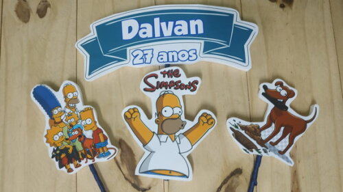 Simpson Topo de Bolo Personalizado Pronta Entrega