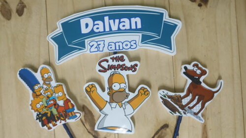 Simpson Topo de Bolo Personalizado Pronta Entrega
