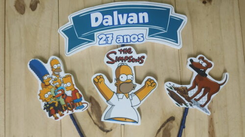 Simpson Topo de Bolo Personalizado Pronta Entrega
