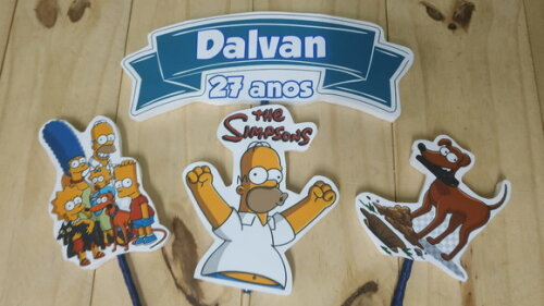 Simpson Topo de Bolo Personalizado Pronta Entrega