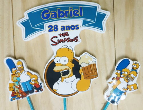 Simpson Topo de Bolo Personalizado Pronta Entrega