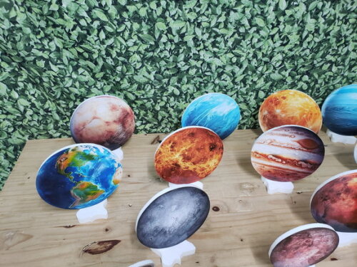 Sistema Solar Planetas Kit Displays Mesa 14 Peças Pronta Ent
