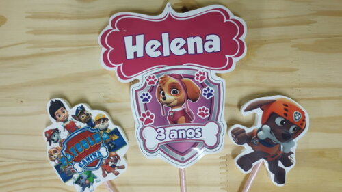 Skye Topo de Bolo Personalizado Pronta Entrega