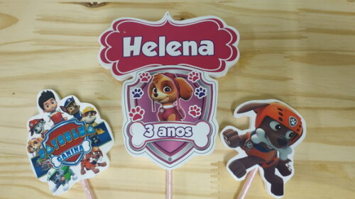 Skye Topo de Bolo Personalizado Pronta Entrega