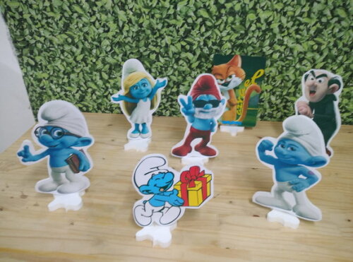 Smurfs Kit Displays de Mesa 7 Peças Pronta Entrega