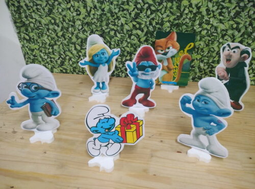Smurfs Kit Displays de Mesa 7 Peças Pronta Entrega