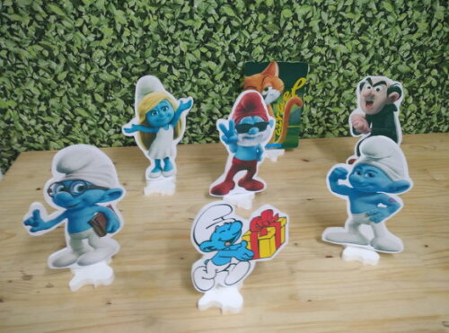 Smurfs Kit Displays de Mesa 7 Peças Pronta Entrega